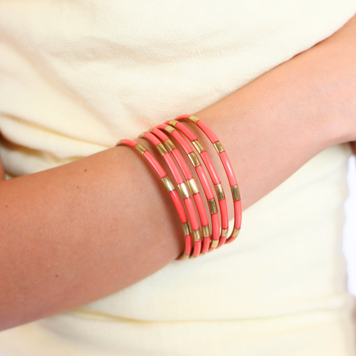 a person wearing bracelets