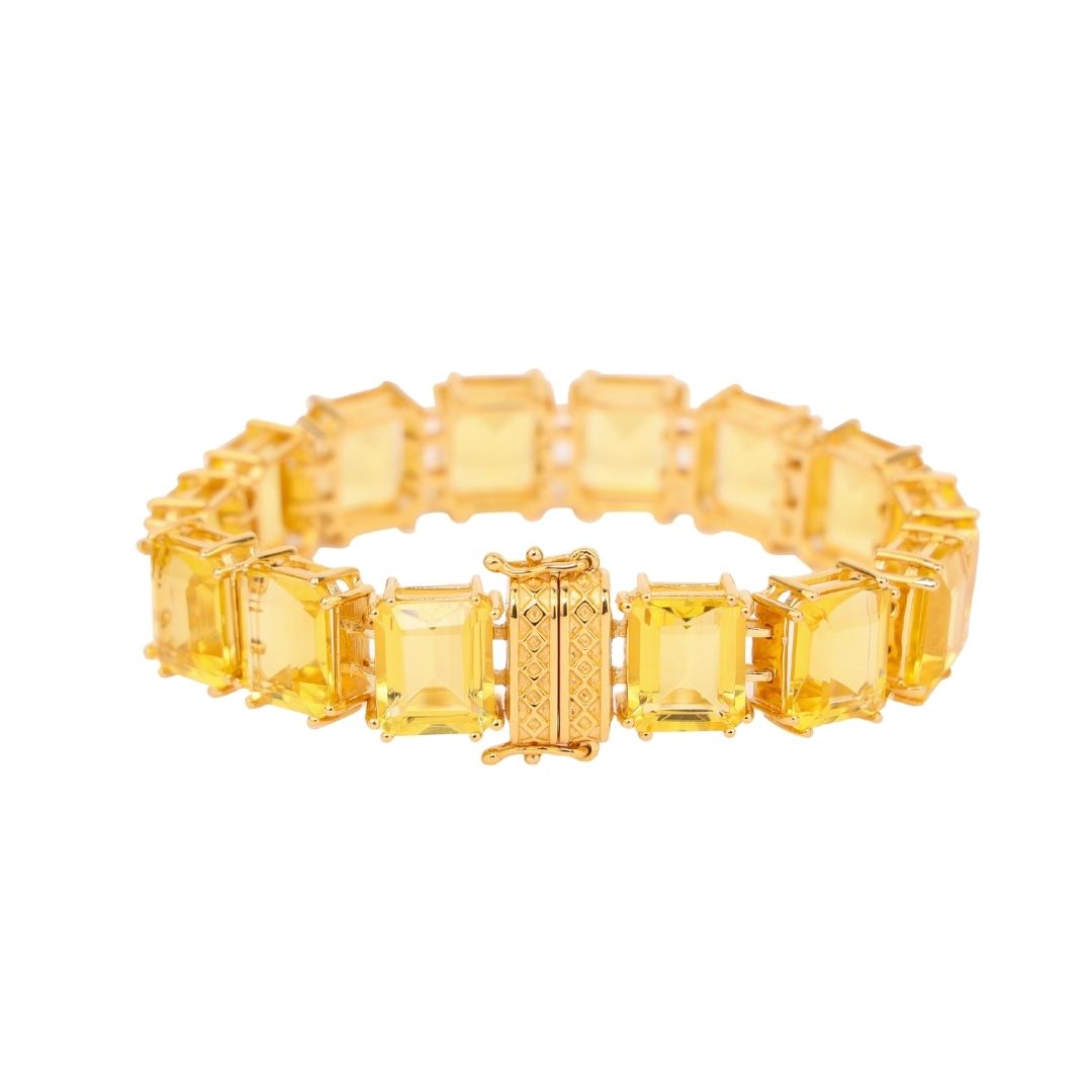 Princess Cut Citrine Jewels Dahlia Bracelet | BuDhaGirl