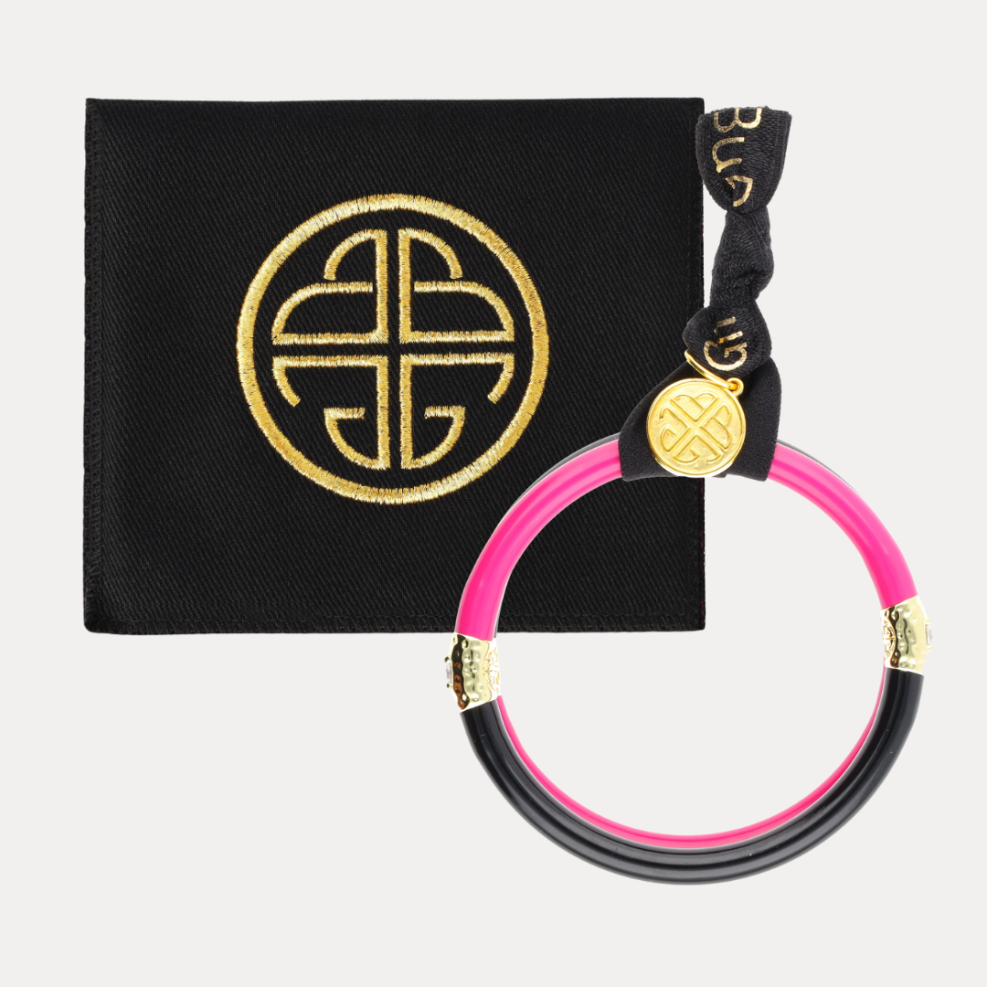 Epic Pink & Black Yin & Yang All Weather Bangles® | BuDhaGirl