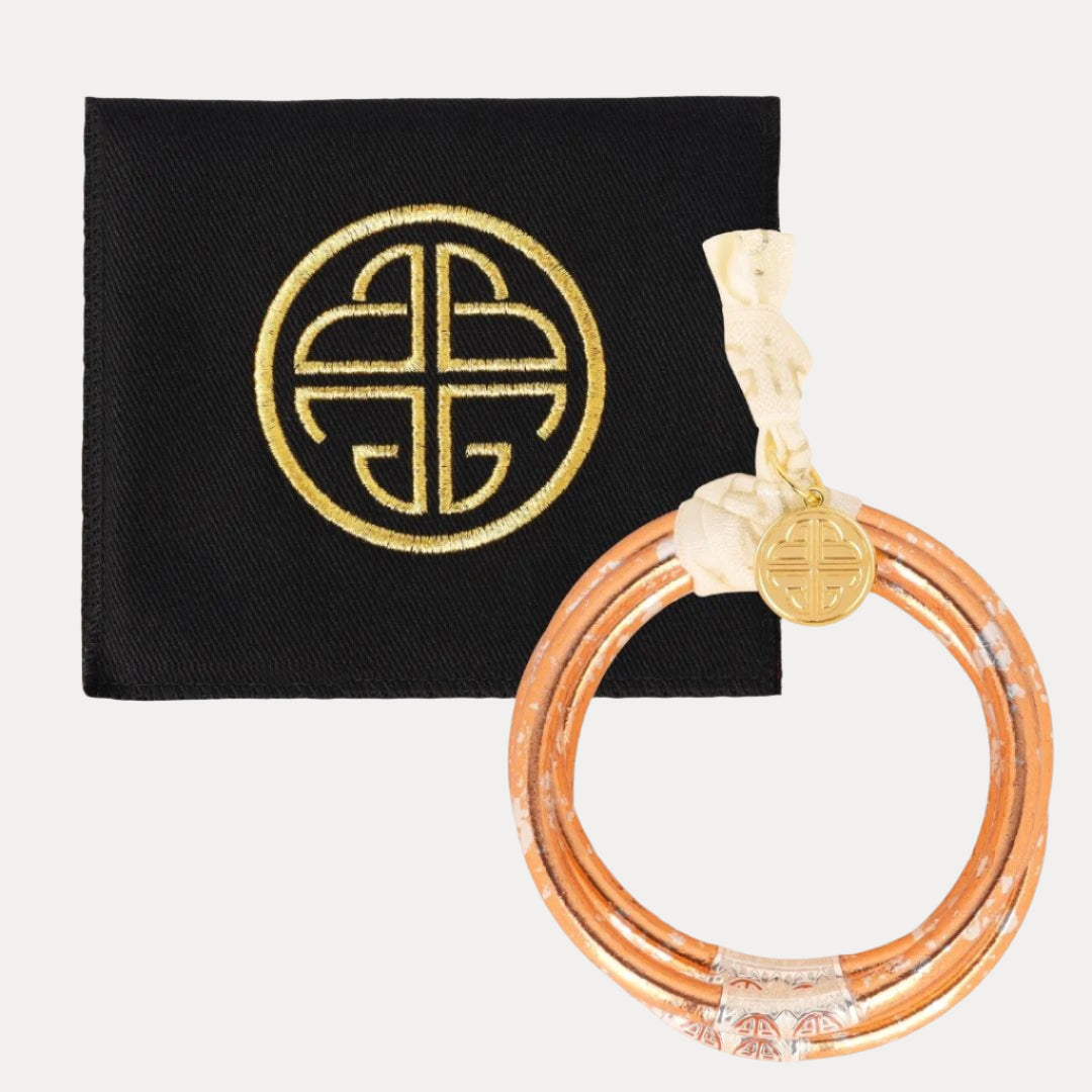 12.01.101.242.SM4,12.01.101.242.MD4,12.01.101.242.LG4,12.01.101.242.XL4, KOI Peche Bangles: Peach & Silver All Weather Bangle Bracelet Jewelry