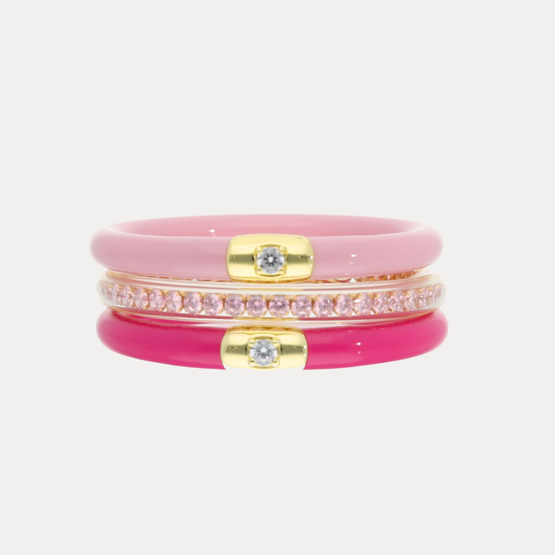Kids Pink Luxe Holiday Stack | All Season Bangle Bracelets for Children | BuDhaGirl