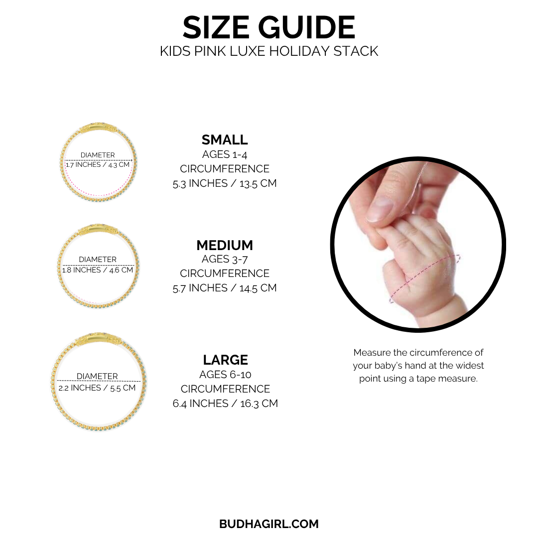 Kids Pink Luxe Holiday Stack | All Season Bangle Bracelets for Children | BuDhaGirl