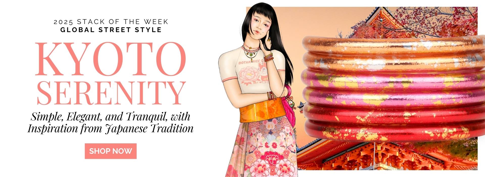 Kyoto Serenity Bangle Bracelet Stack of the Week | BuDhaGirl