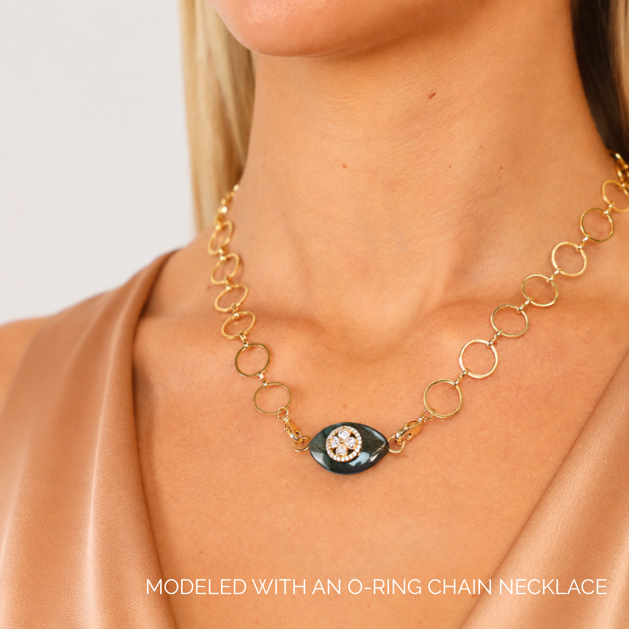 Labradorite Clover Charm