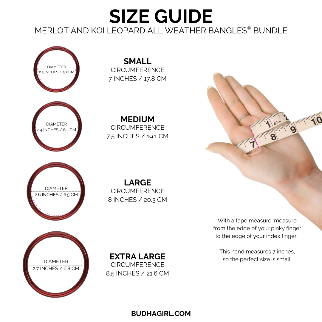 Merlot & Leopard All Weather Bangle Bracelet Bundle | BuDhaGirl
