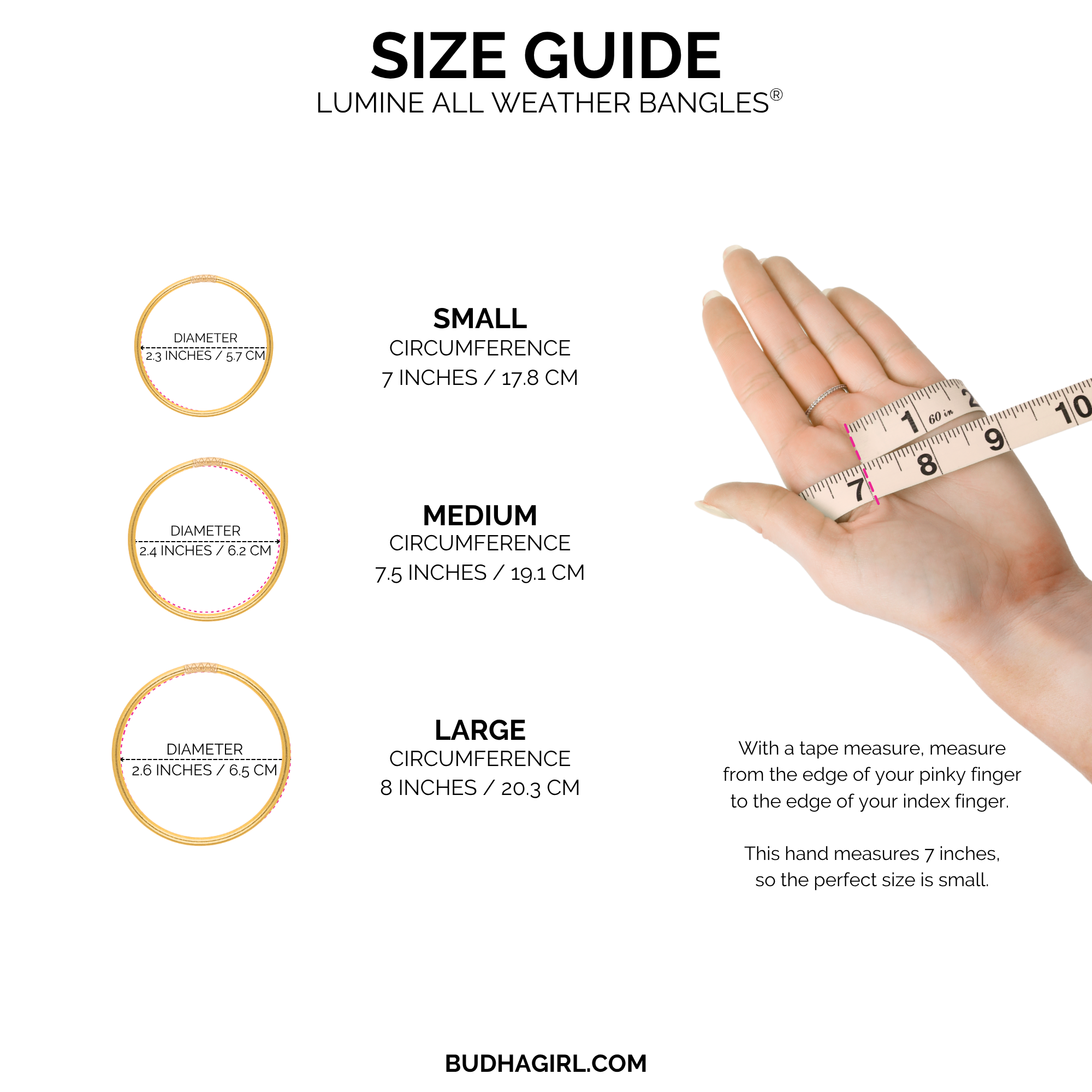 a hand measuring size guide