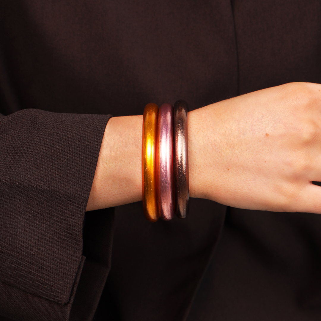 Mixed Tzubbie Rose Gold, Spark, Meteorite Bundle | Bangles, Jewelry, Bracelets | BuDhaGirl