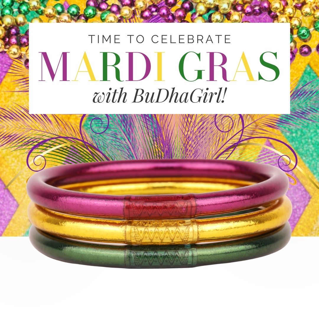 Mardi Gras Mixed All Weather Bangles® Stack