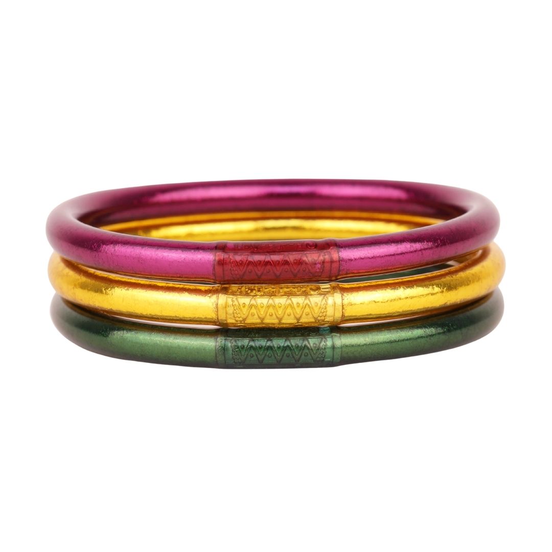 Mardi Gras Mixed All Weather Bangles® Stack