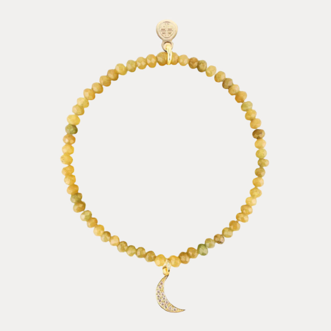 Luna Bracelet - Olive With Moon Charm