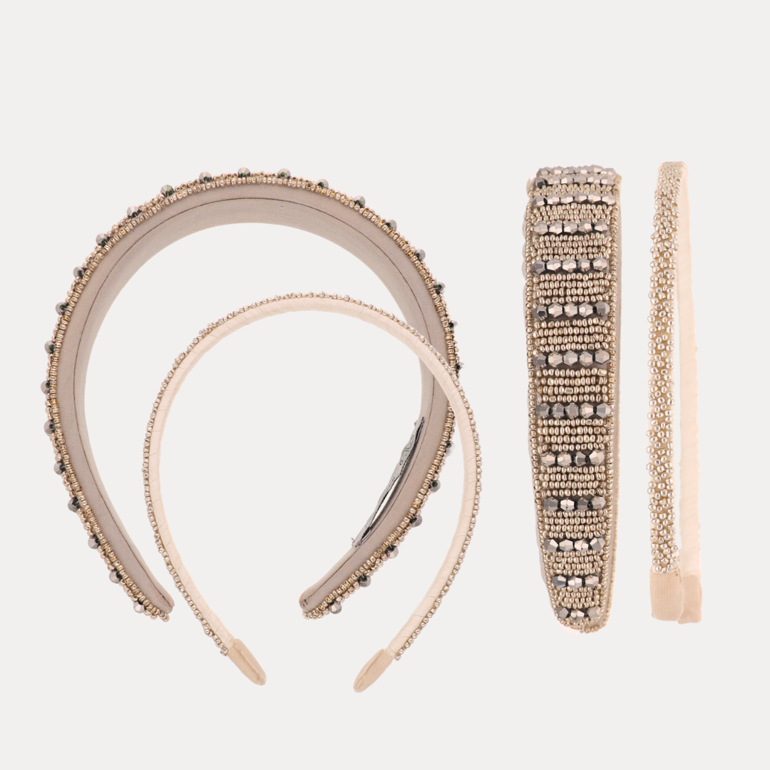 a group of headbands with beads