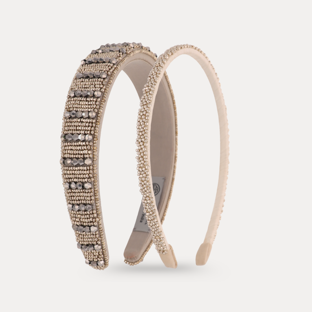 a pair of headbands with rhinestones