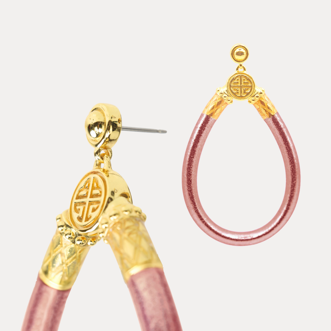 a close up of a pair of earrings