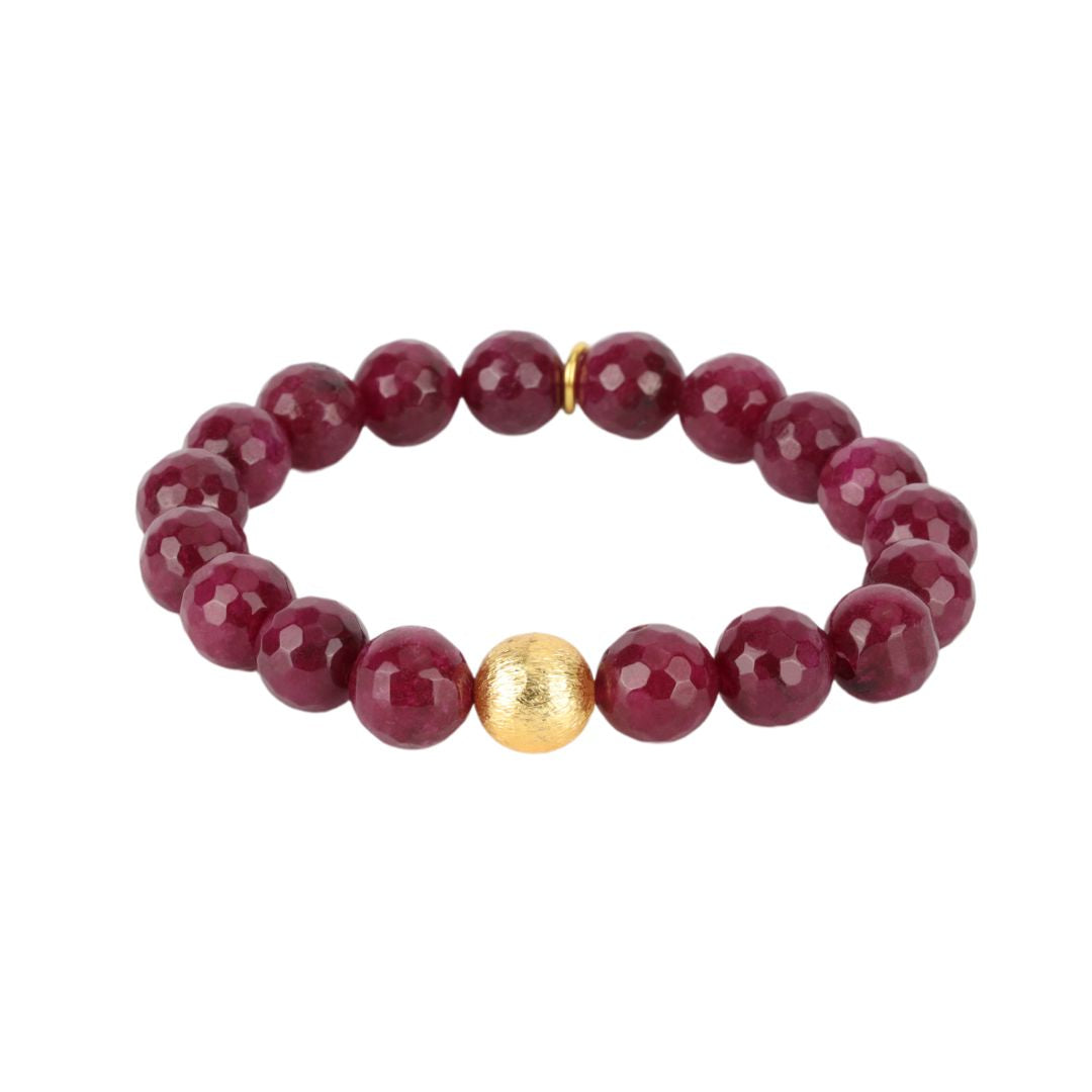 Ruby Red Bianca Beaded Bracelet For Women | BuDhaGirl