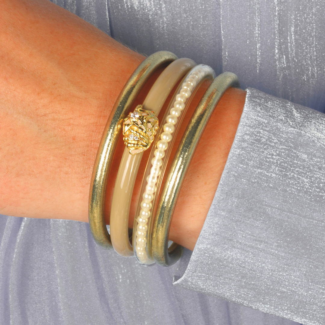 Sand Shell Bangle Bracelet Stack | BuDhaGirl