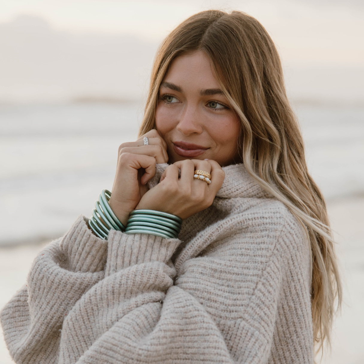 a woman in a sweater