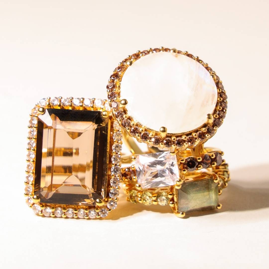 Luxe Gemstone Statement Gold Rings | BuDhaGirl