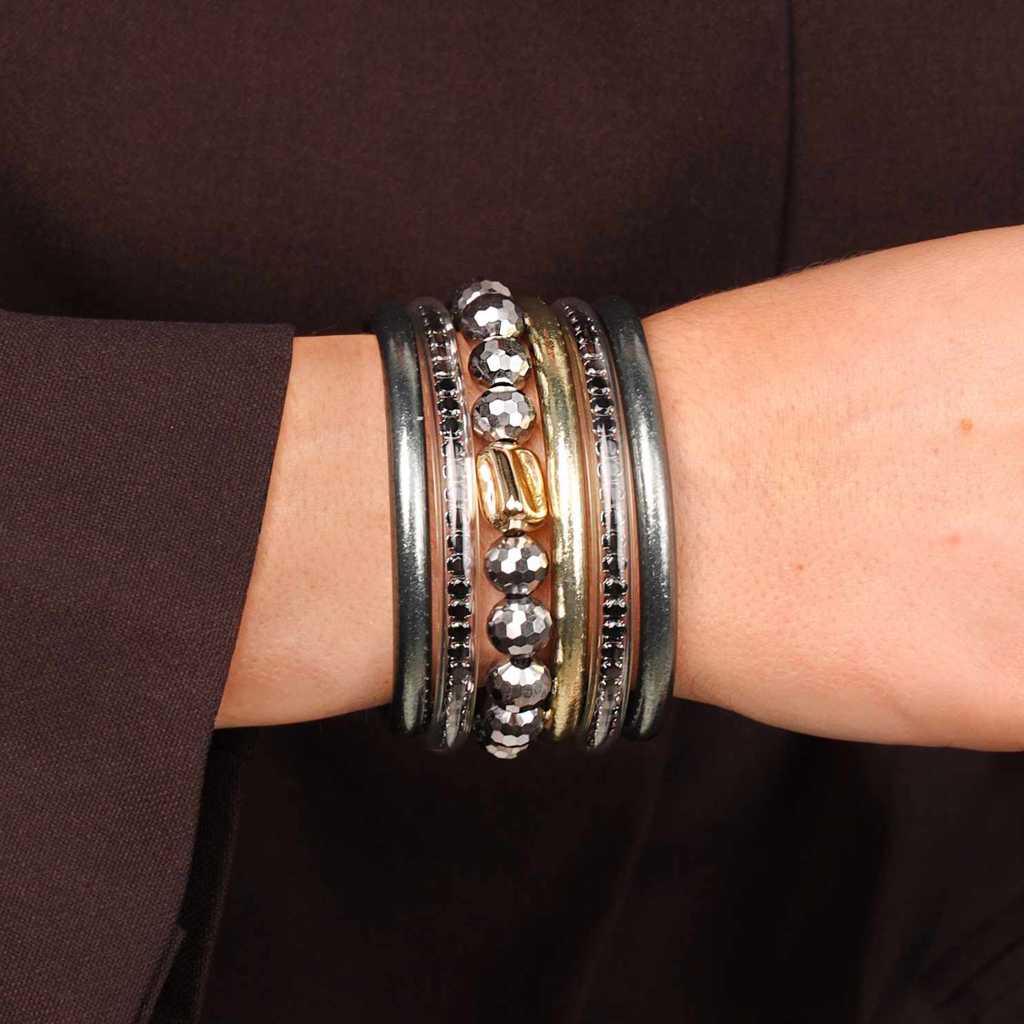 The Graphite Sparkle Stack | Bangles, Bracelets, Jewelry | BuDhaGirl