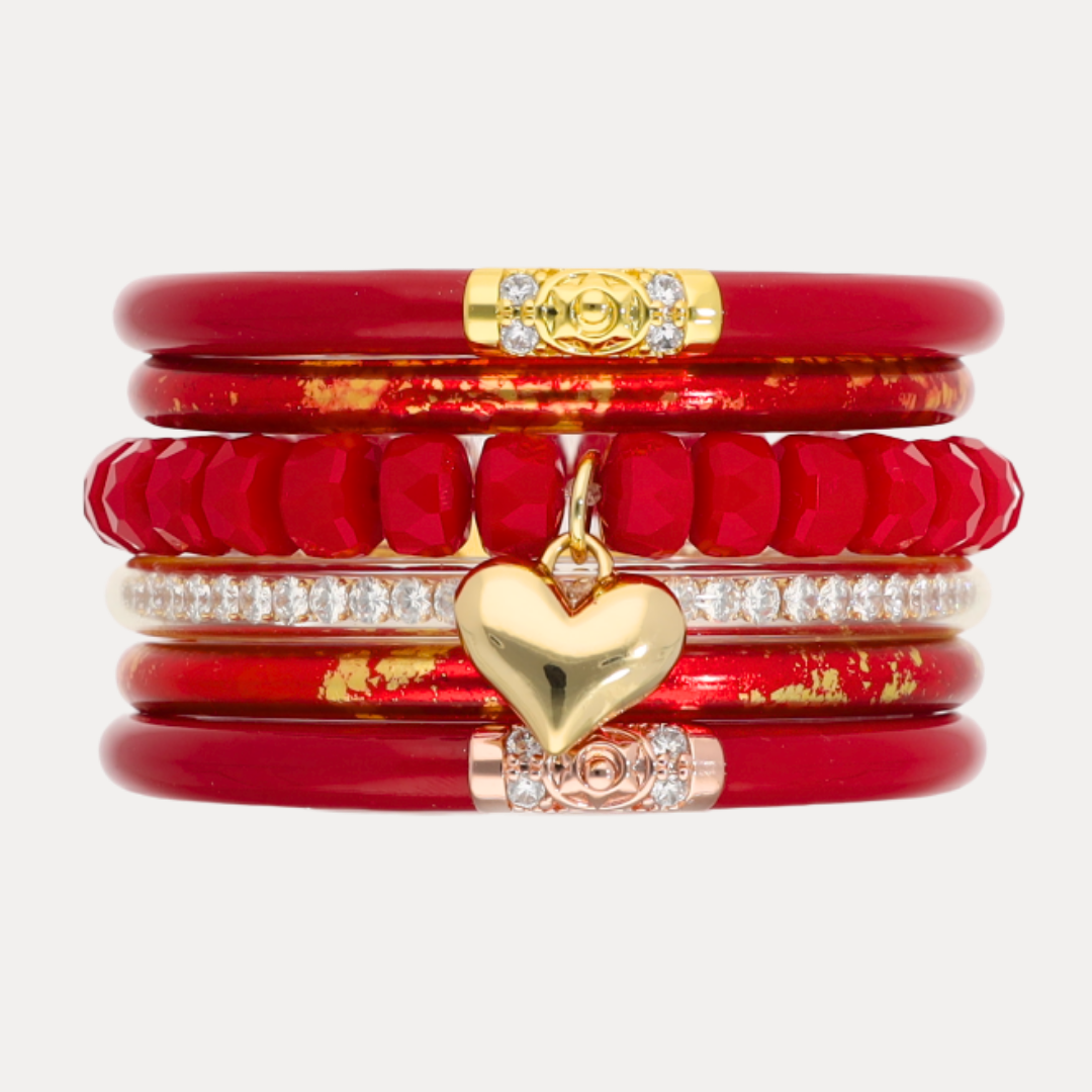 The Red Holiday Stack | Bangles, Bracelets, Jewelry | BuDhaGirl