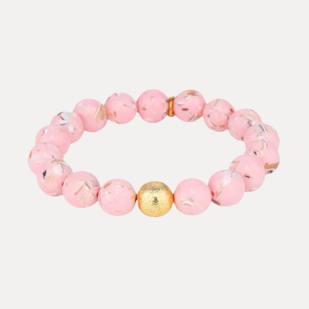 Marble Beaded Bracelet - Blush