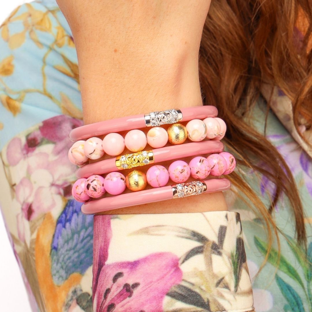Marble Beaded Bracelet - Pink
