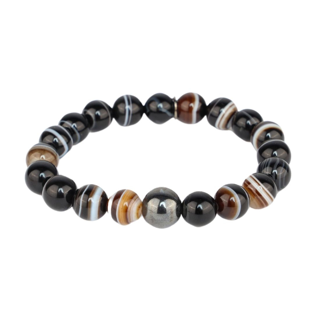 Bracelets for Men | Beaded Bracelet in Zebra Jasper | Mens Jewelry | BuDhaGirl