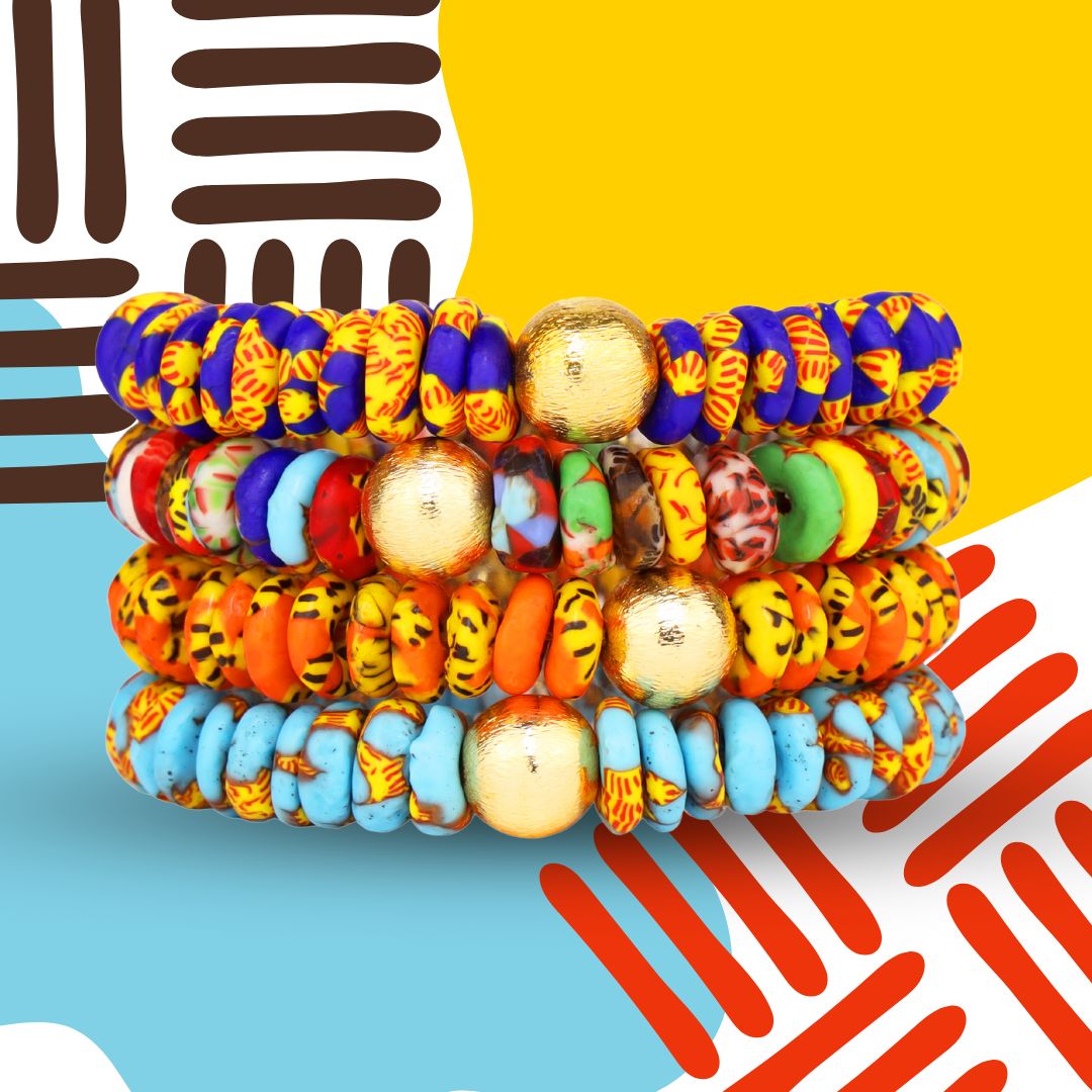 Multi Color Zendaya African Beaded Bracelets: Handcrafted Summer Hues | BuDhaGirl
