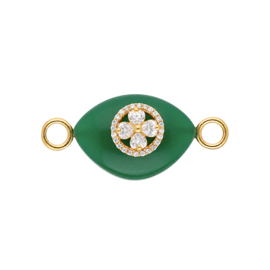Green Onyx Clover Charm