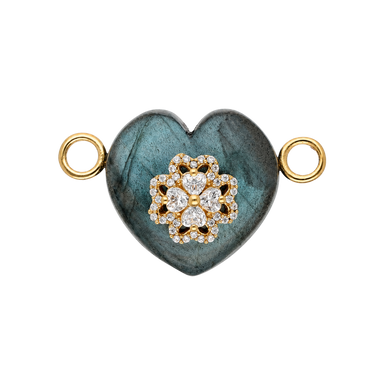 Labradorite Heart Charm