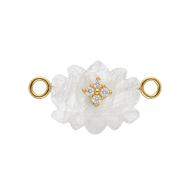 Clear Quartz Lotus Charm