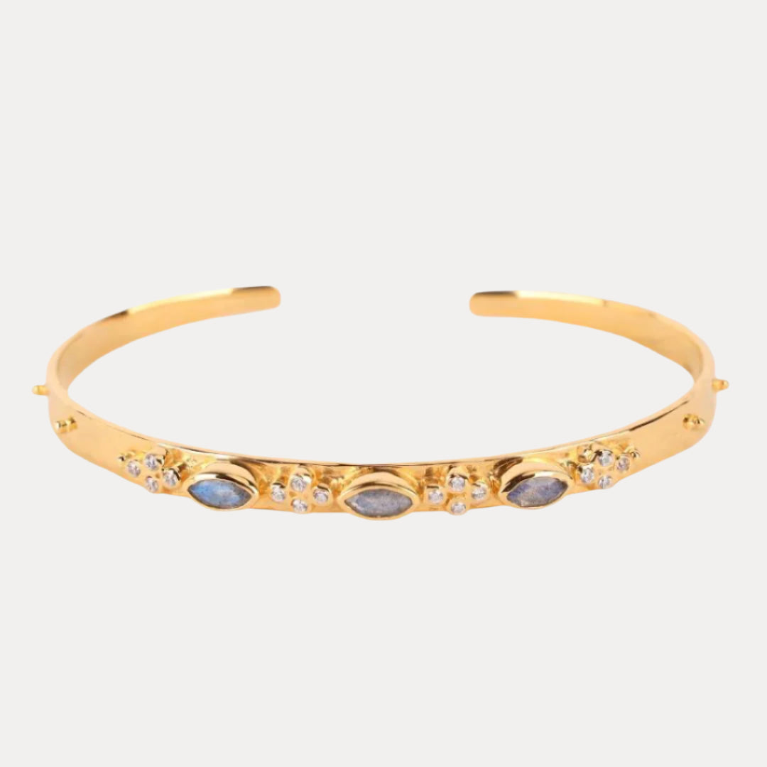 Labradorite Crystal | Gold-Plated Cuff Bracelet  | BuDhaGirl