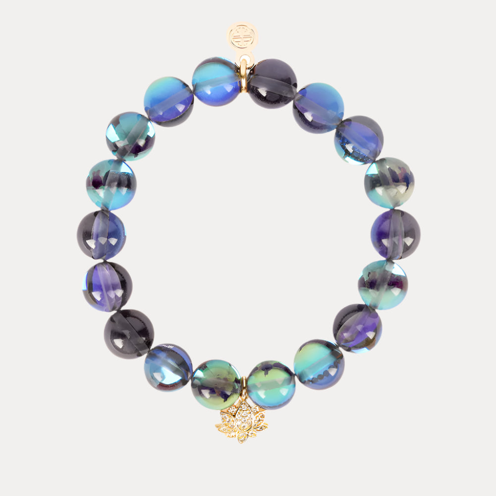 St. Lucia Crystal Bracelet | Lotus & Watery Beads | BuDhaGirl