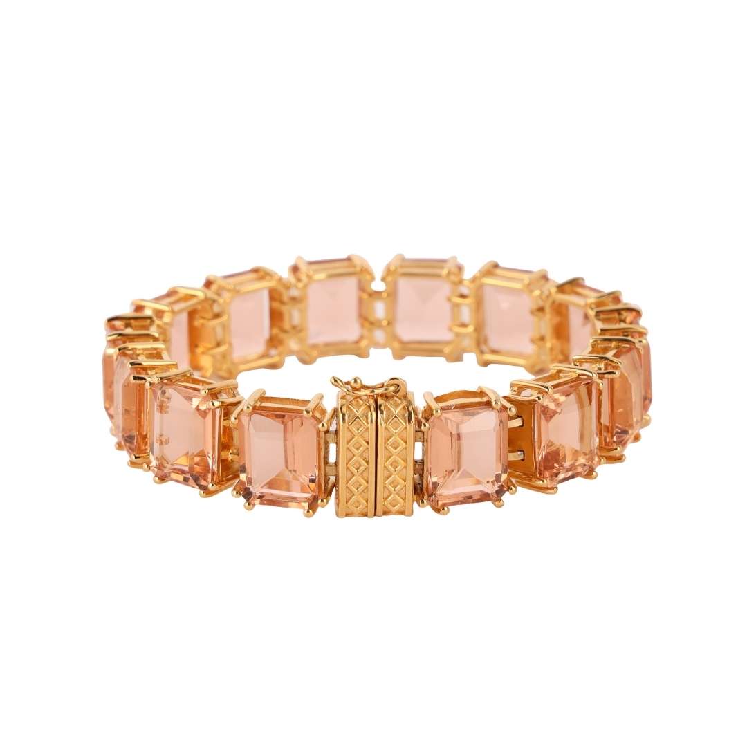 Princess Cut Jewels With Gold Clasp - Dahlia Bracelet | BuDhaGirl