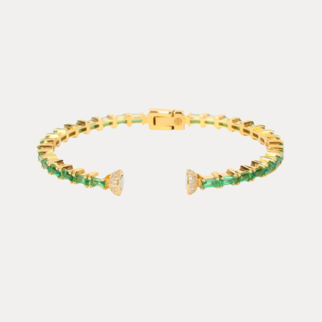 Emerald Baguette Crystals Aurora Bracelet | BuDhaGirl