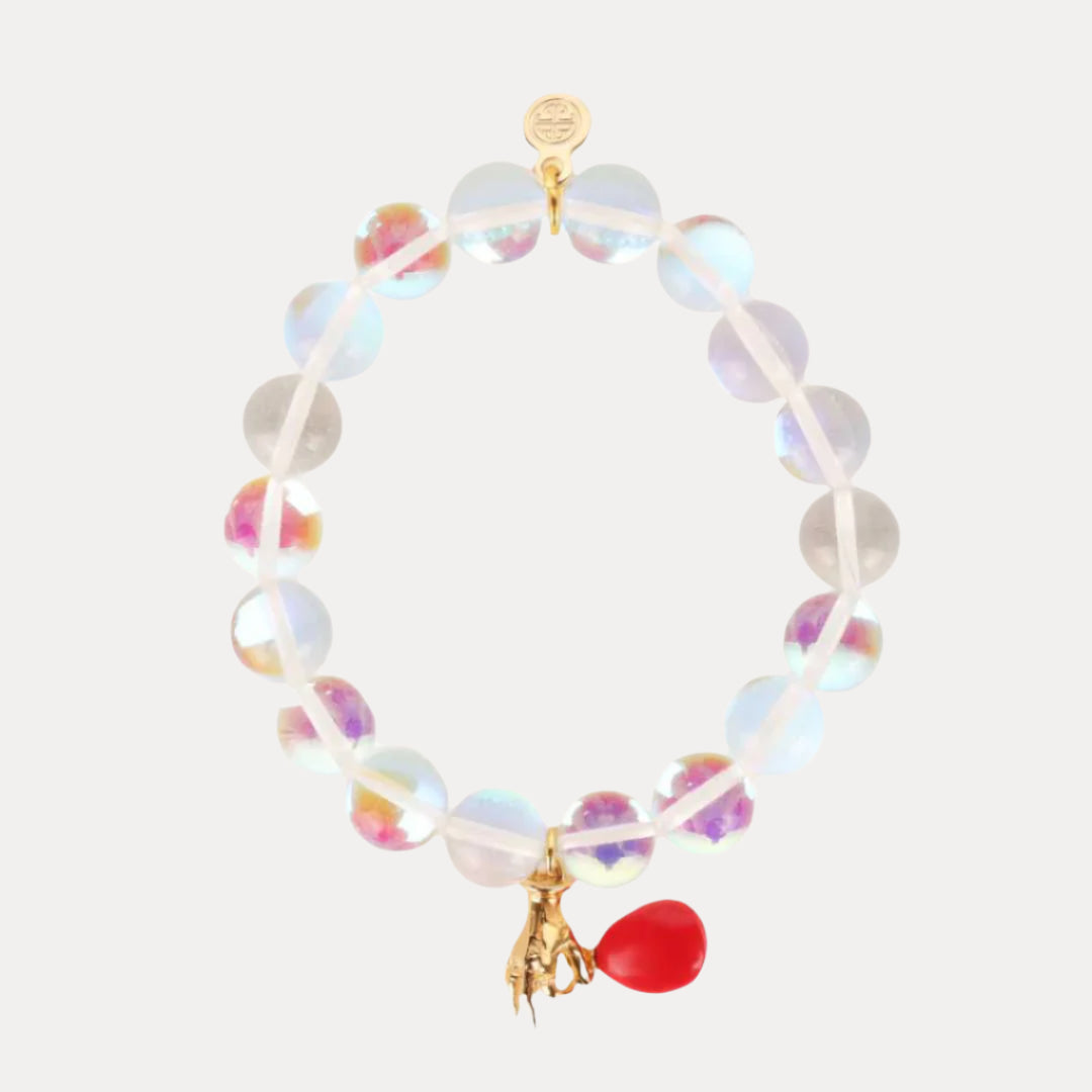 Ines Bracelet - Clear Crystal Bead With Charms | BuDhaGirl