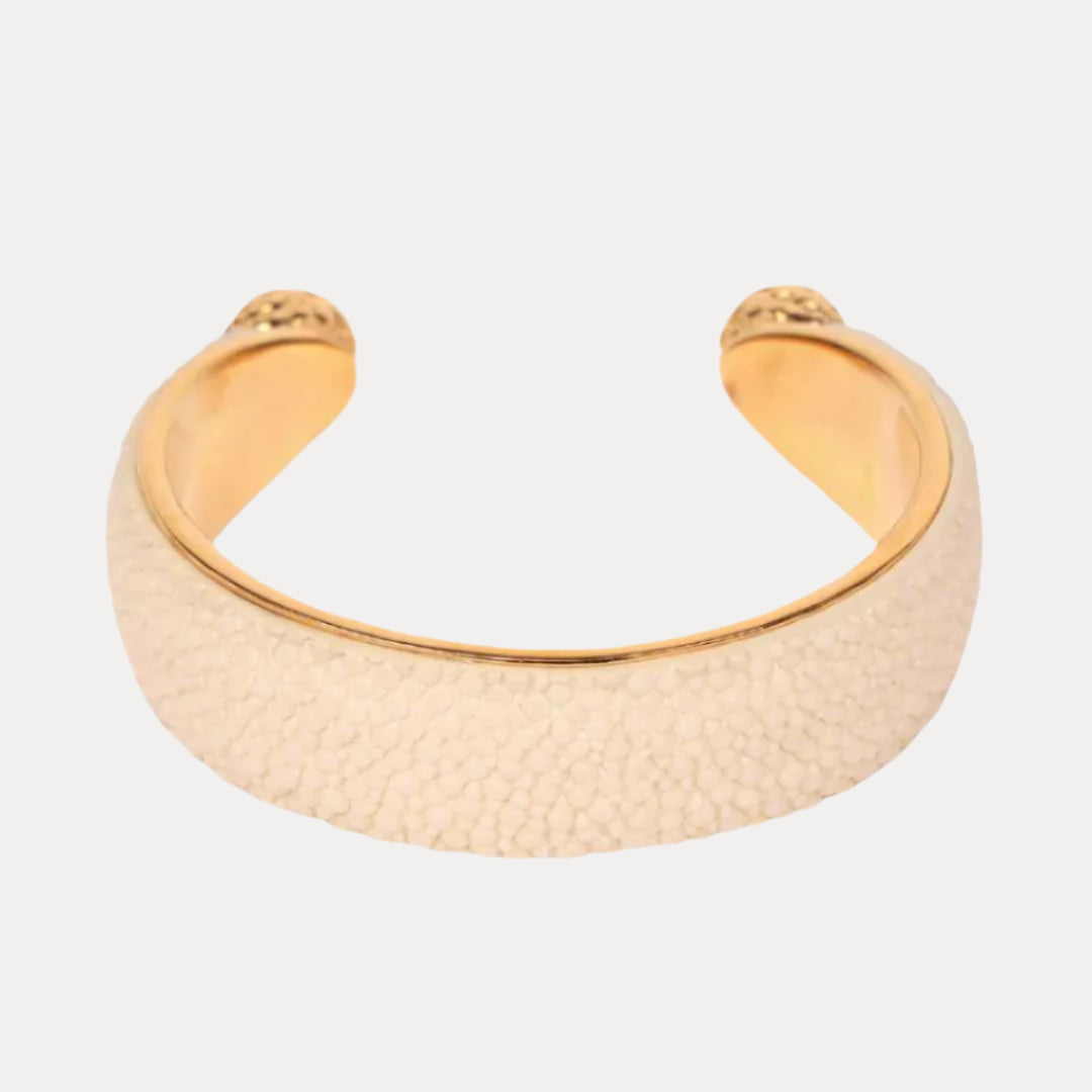 Jolene Crescent Gold-Dipped Stingray Cuff | BuDhaGirl