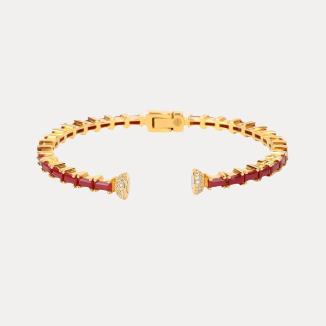 Ruby Baguette Crystals Aurora Bracelet | BuDhaGirl