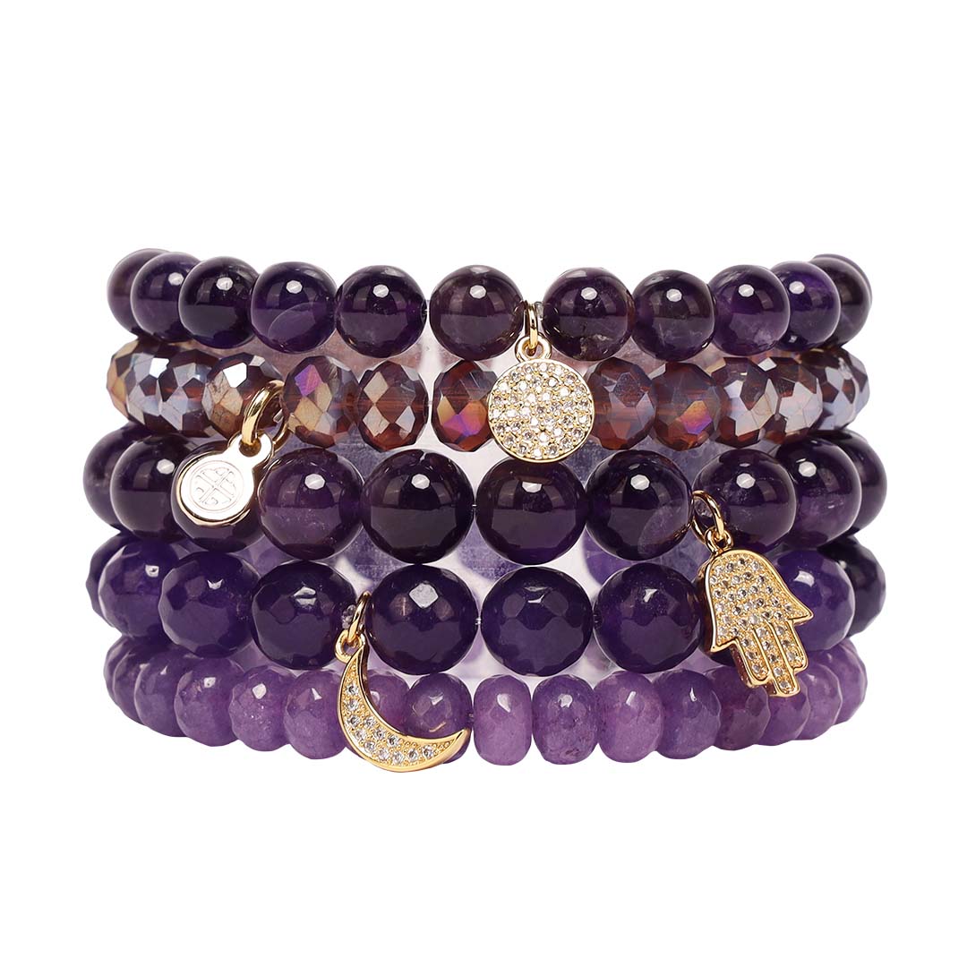 Chamonix - Crystal Beaded Multi Bracelet Set | BuDhaGirl